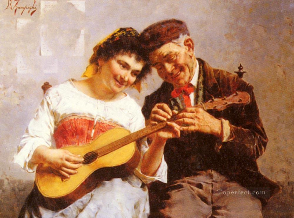 Eduardo A Private Concert country Eugenio Zampighi Oil Paintings